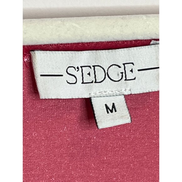 Sedge Top Womens Medium Shirt Velour Velvet Pink Blouse Boho Ruffles Casual Fall - Picture 5 of 15